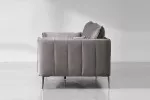 Emeline 3 Seater Couch - Velvet Dark Grey -