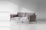 Emeline 3 Seater Couch - Velvet Dark Grey -