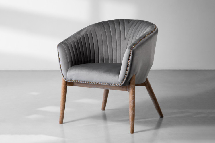 Lennon Velvet Dining Chair - Charcoal -