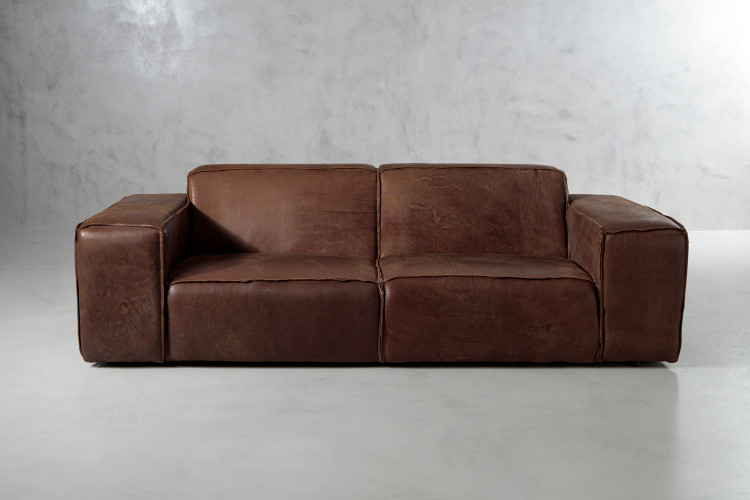 Jagger 3 Seater Leather Sofa - Spice 3 - Seater Sofas - 1