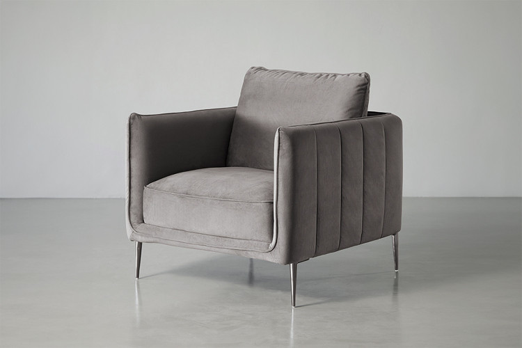 Emeline Velvet Armchair - Velvet Dark Grey Armchairs - 1