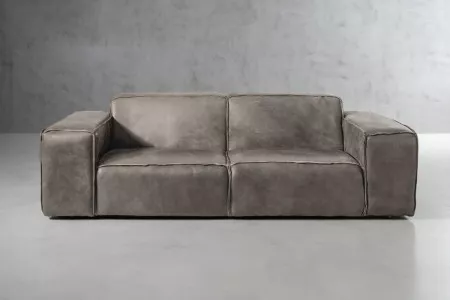 Jagger 3 Seater Leather Sofa - Graphite 3 - Seater Sofas - 2