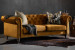 Lannfield Chesterfield Sofa - Textured Velvet Fabric - Mustard Fabric Sofas - 4