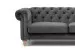 Lannfield Chesterfield Sofa - Textured Velvet Fabric - Charcoal Fabric Sofas - 3