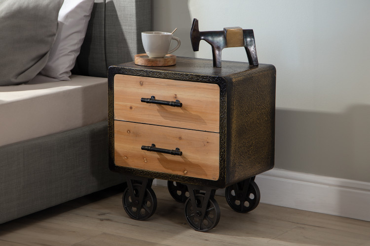 Reuben 2 Drawer Bedside Table Bedside Tables - 1