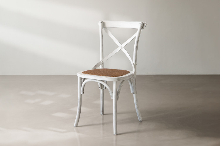 La Rochelle Dining Chair - Rustic White Dining Chairs - 1