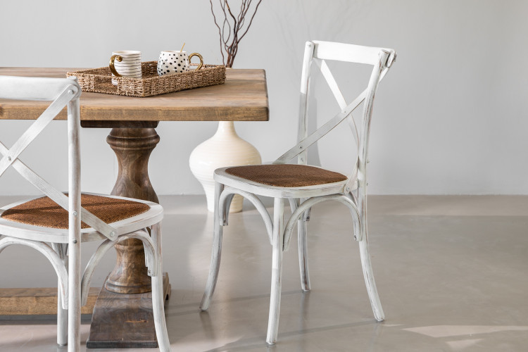 La Rochelle Dining Chair - Rustic White Dining Chairs - 1