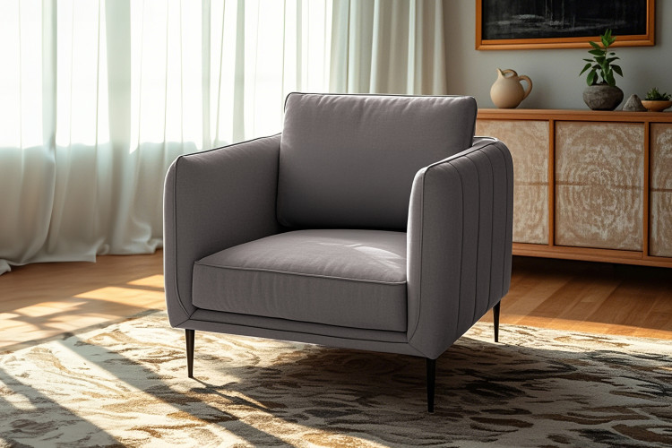 Emeline Velvet Armchair - Velvet Dark Grey Armchairs - 1