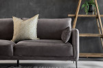 Emeline 3 Seater Couch - Velvet Dark Grey -